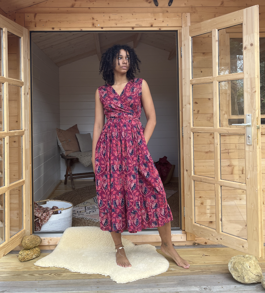 THE POPPY DRESS- GREEN MARIGOLD — FloraWear Co